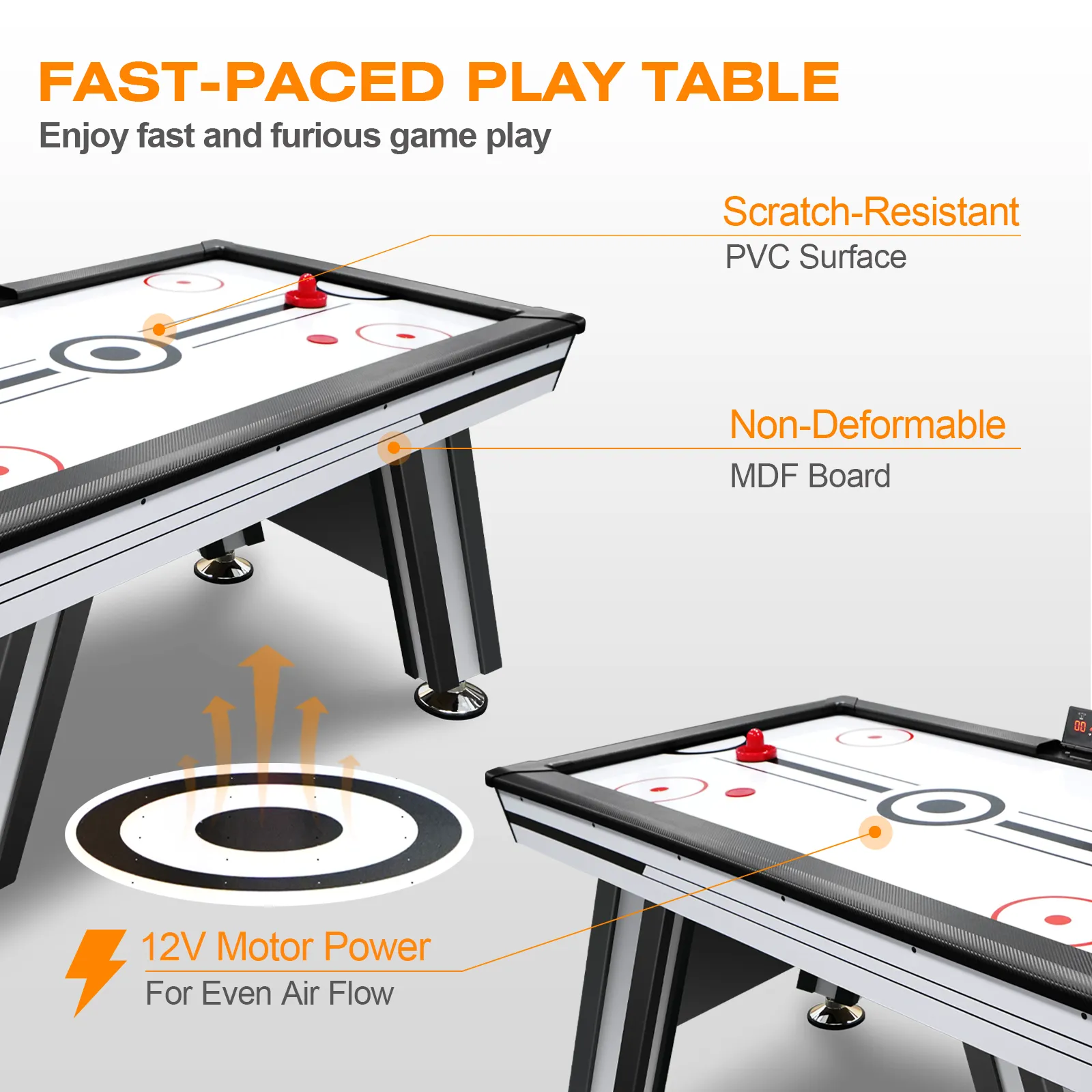 72" Indoor Air Hockey Table with LED Scoreboard