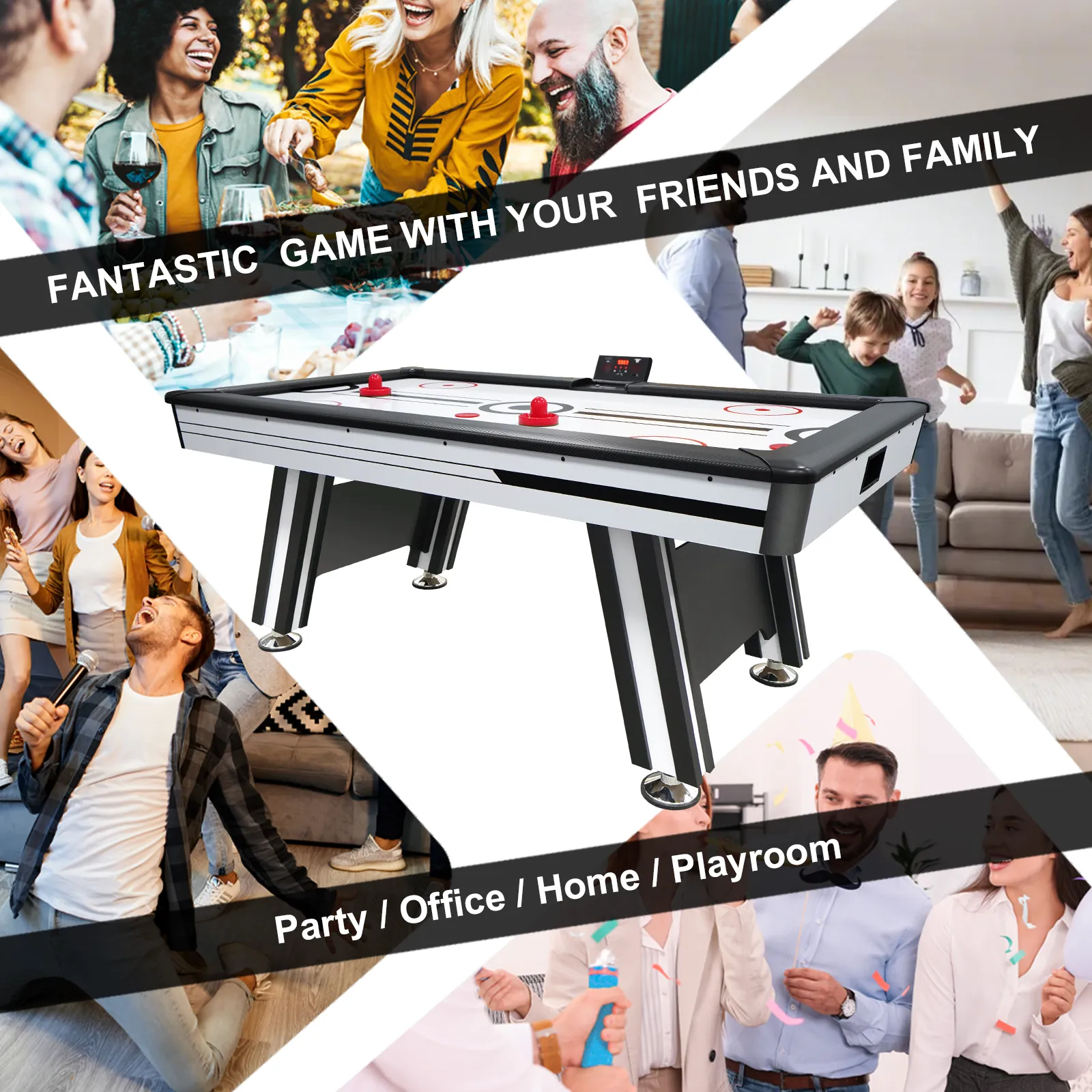 72" Indoor Air Hockey Table with LED Scoreboard
