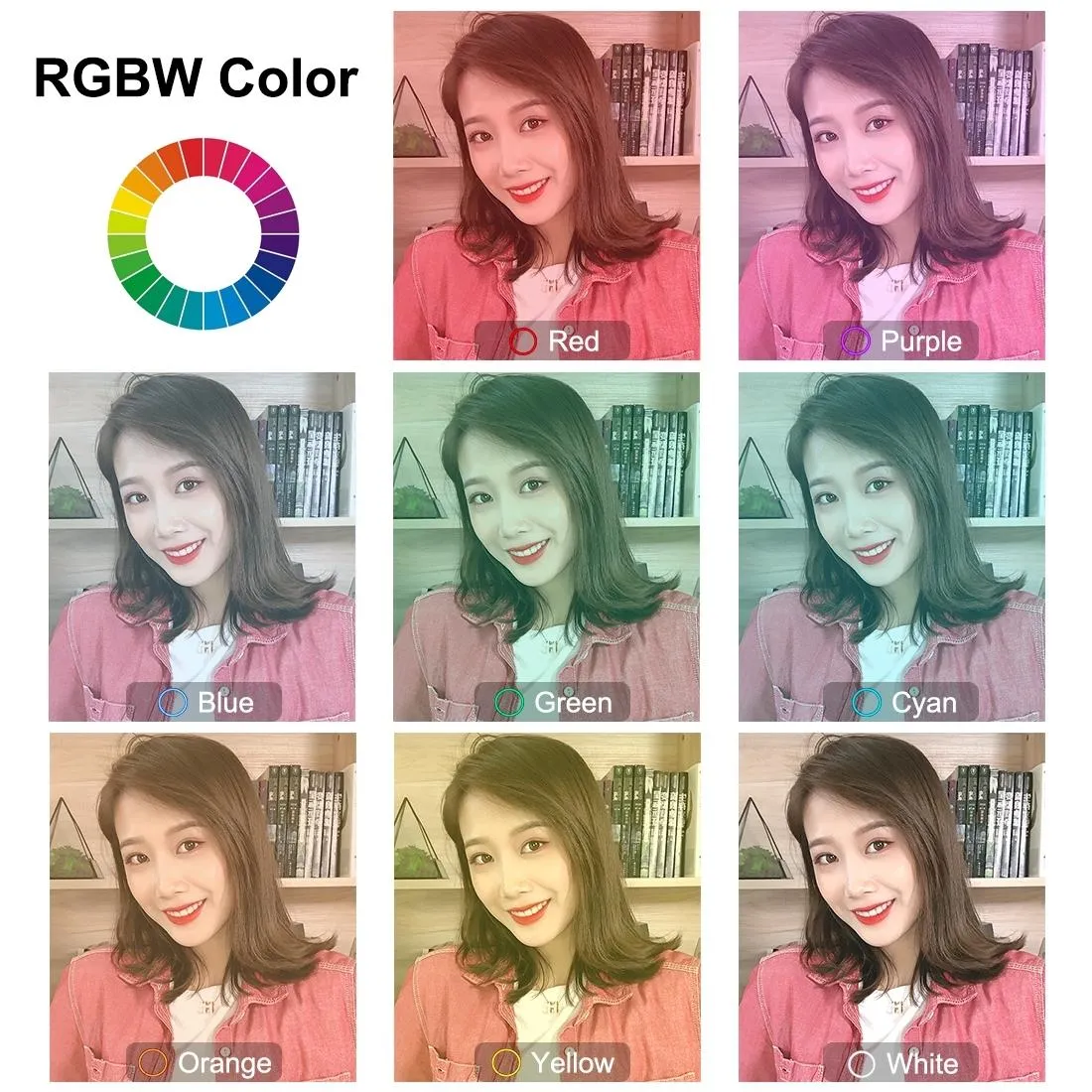 7.9 Usb Rgb Light with Dual Colour Temperature & Tripod Mount for Vlogging and Selfie Photography - Black