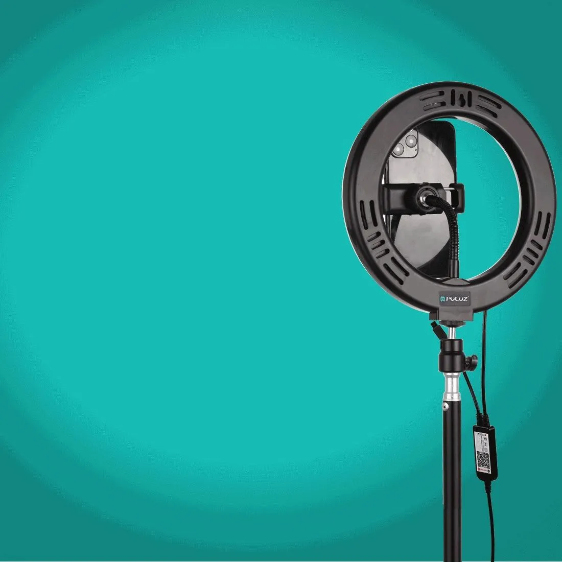 7.9 Usb Rgb Light with Dual Colour Temperature & Tripod Mount for Vlogging and Selfie Photography - Black