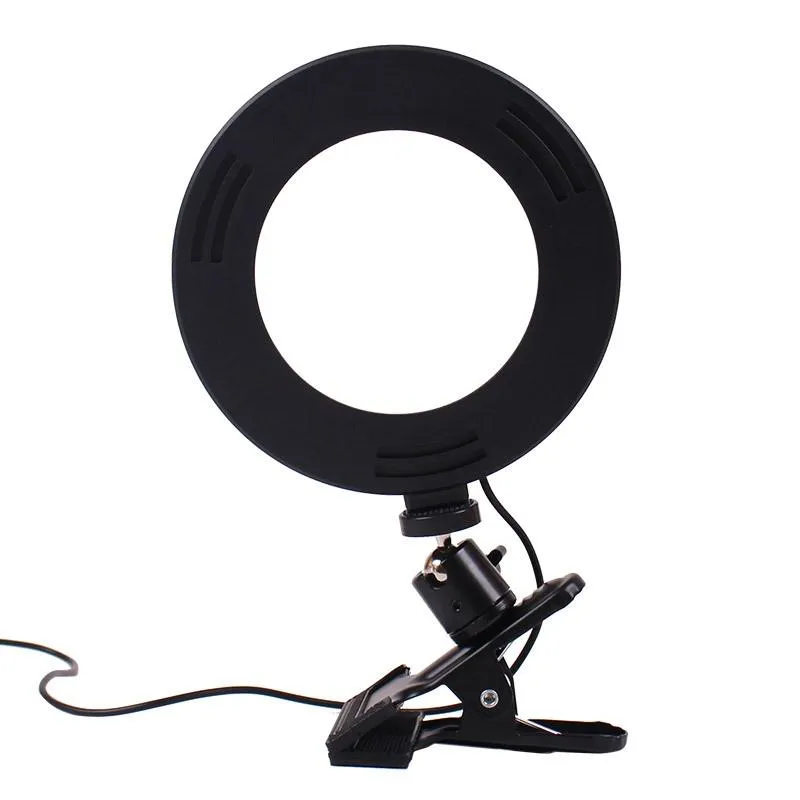 Adjustable 6 Led Ring Light with Strong Clip - 2m Desktop Computer Clip Light