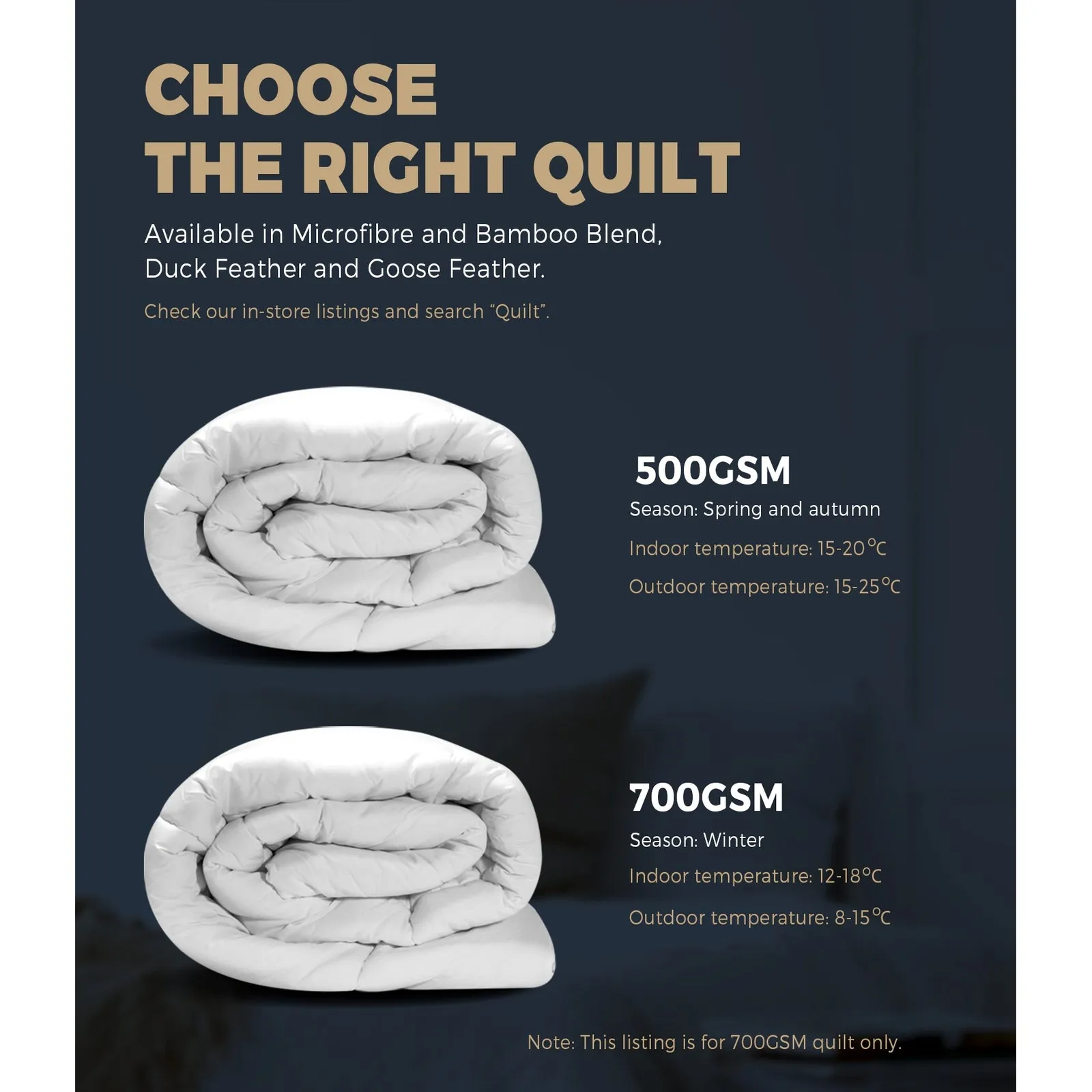 Bedra Duck Down Feather Quilt 700GSM Blanket Duvet Doona All Season King