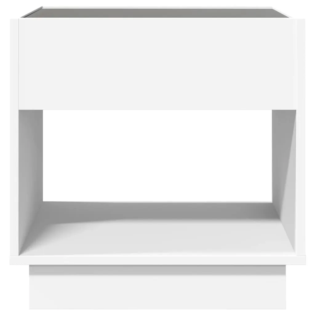 Bedside Table with Infinity LED White 50x50x50 cm