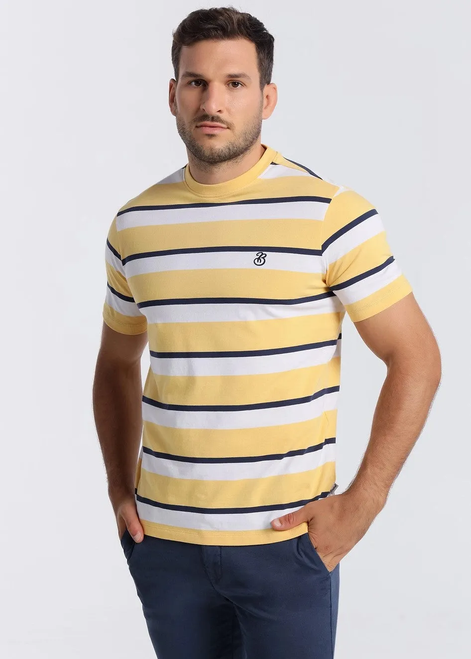 Bendorff striped cotton t-shirt yellow