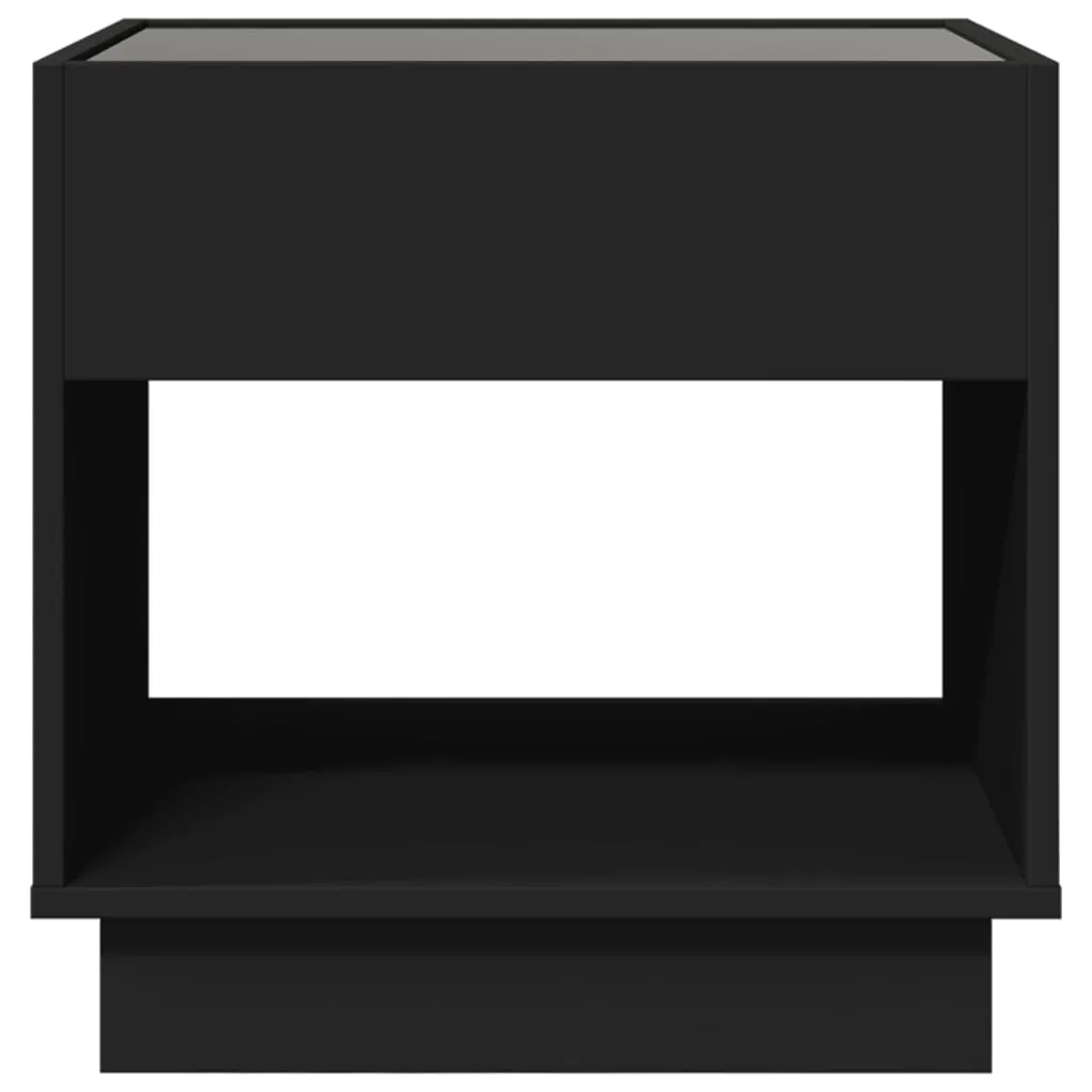 Coffee Table with Infinity LED Black 50x50x50 cm