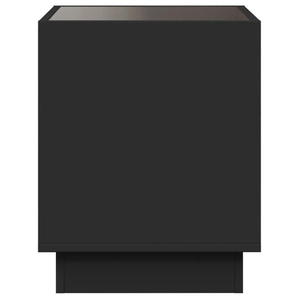Coffee Table with Infinity LED Black 50x50x50 cm