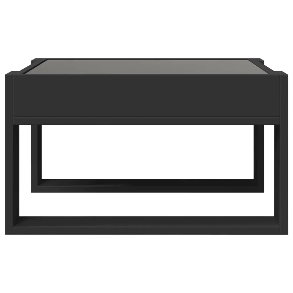 Coffee Table with Infinity LED Black 50x53x30 cm