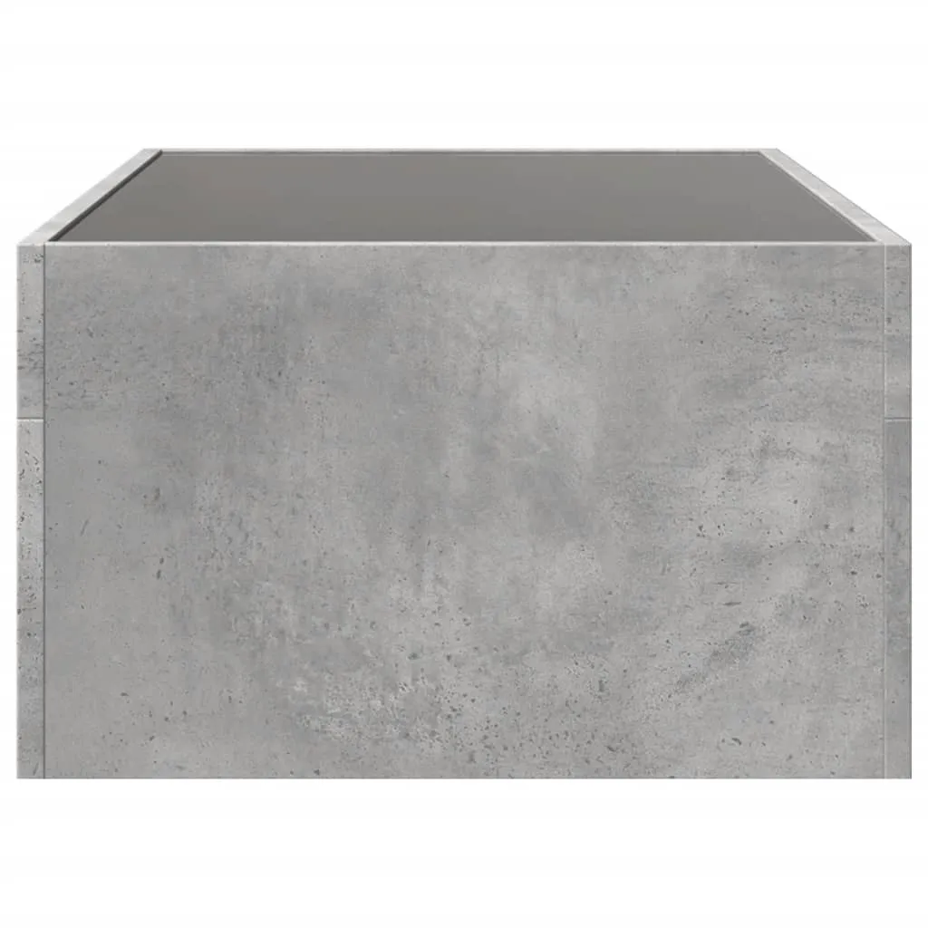 Coffee Table with Infinity LED Concrete Grey 90x50x30 cm