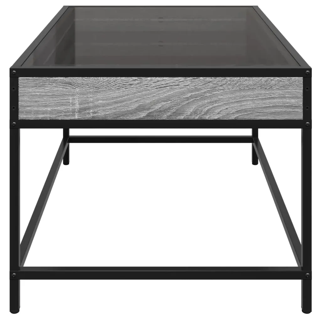 Coffee Table with Infinity LED Grey Sonoma 70x50x41 cm