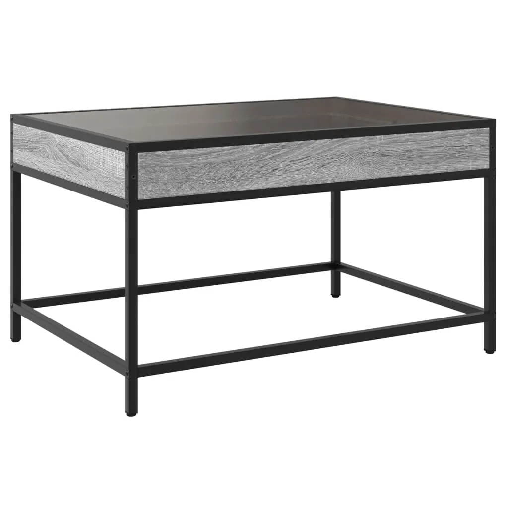Coffee Table with Infinity LED Grey Sonoma 70x50x41 cm