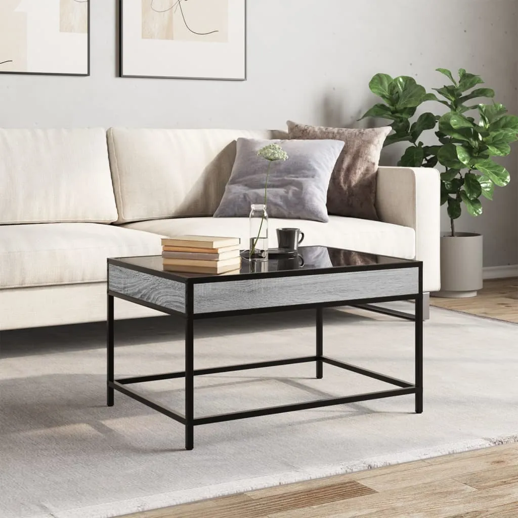 Coffee Table with Infinity LED Grey Sonoma 70x50x41 cm
