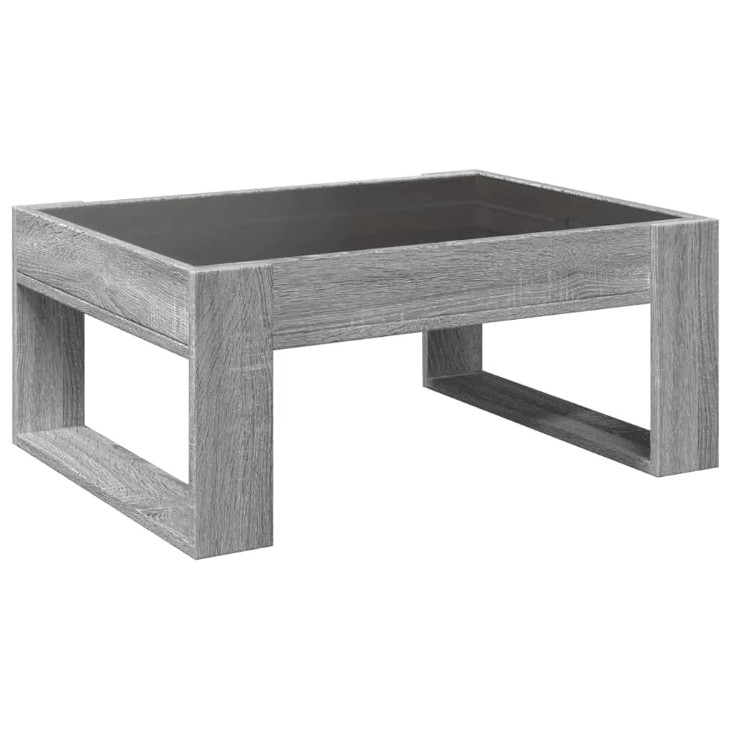 Coffee Table with Infinity LED Grey Sonoma 70x53x30 cm