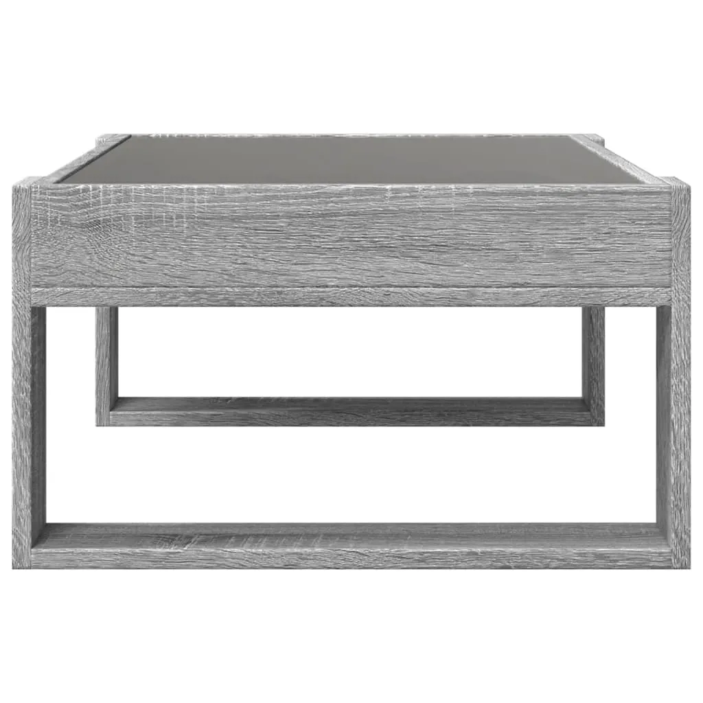 Coffee Table with Infinity LED Grey Sonoma 70x53x30 cm
