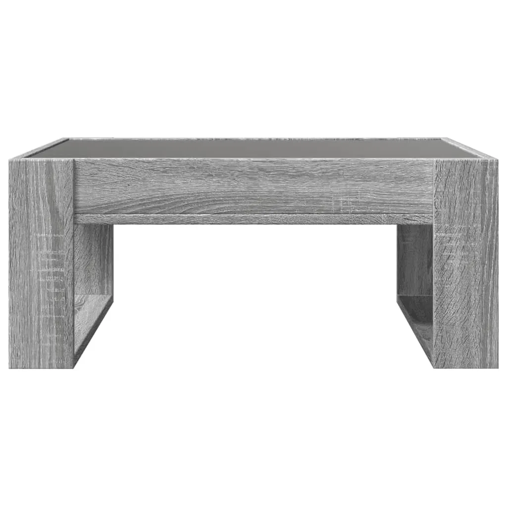 Coffee Table with Infinity LED Grey Sonoma 70x53x30 cm
