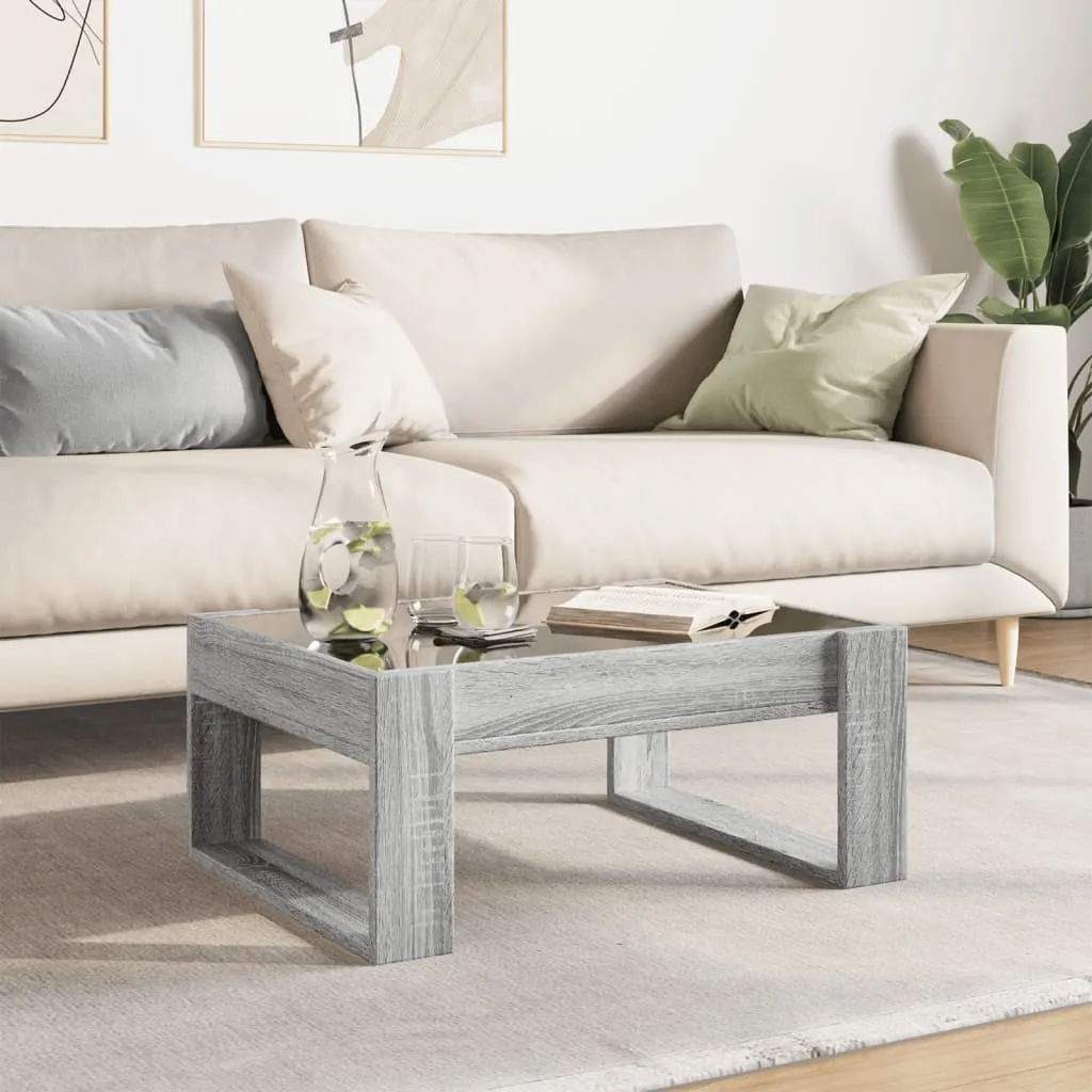 Coffee Table with Infinity LED Grey Sonoma 70x53x30 cm
