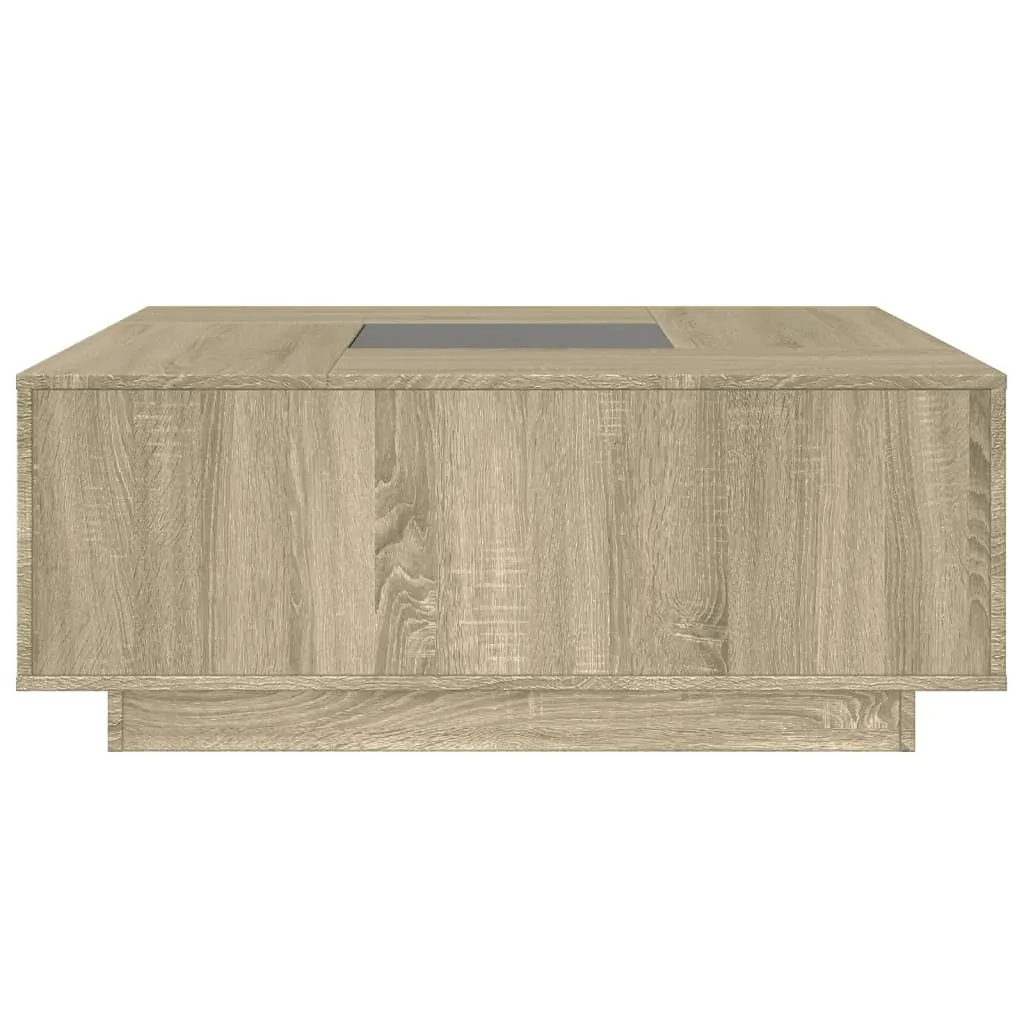 Coffee Table with Infinity LED Sonoma Oak 100x100x40 cm