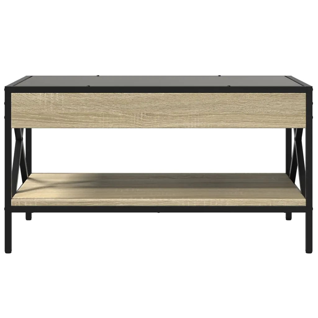 Coffee Table with Infinity LED Sonoma Oak 70x50x38 cm