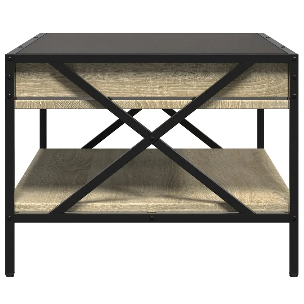 Coffee Table with Infinity LED Sonoma Oak 70x50x38 cm