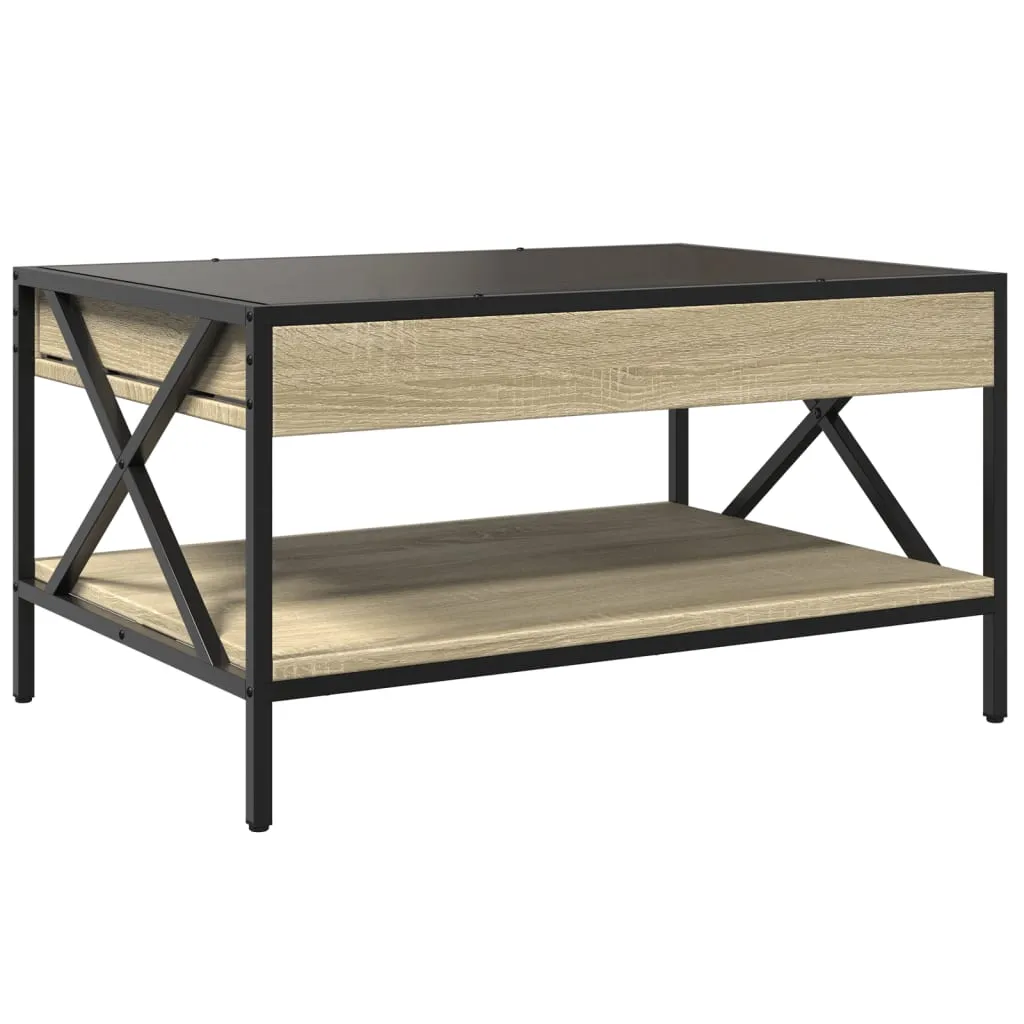 Coffee Table with Infinity LED Sonoma Oak 70x50x38 cm