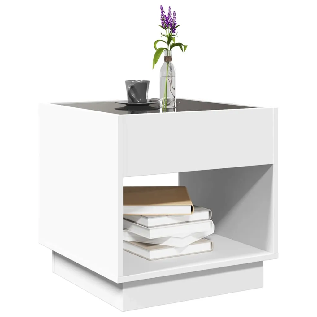 Coffee Table with Infinity LED White 40x40x50 cm