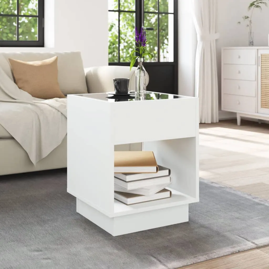 Coffee Table with Infinity LED White 40x40x50 cm