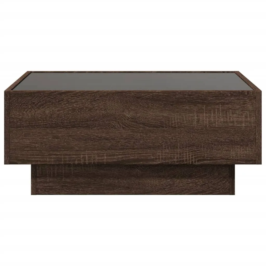 Coffee Table with LED Brown Oak 70x50x30 cm Engineered Wood