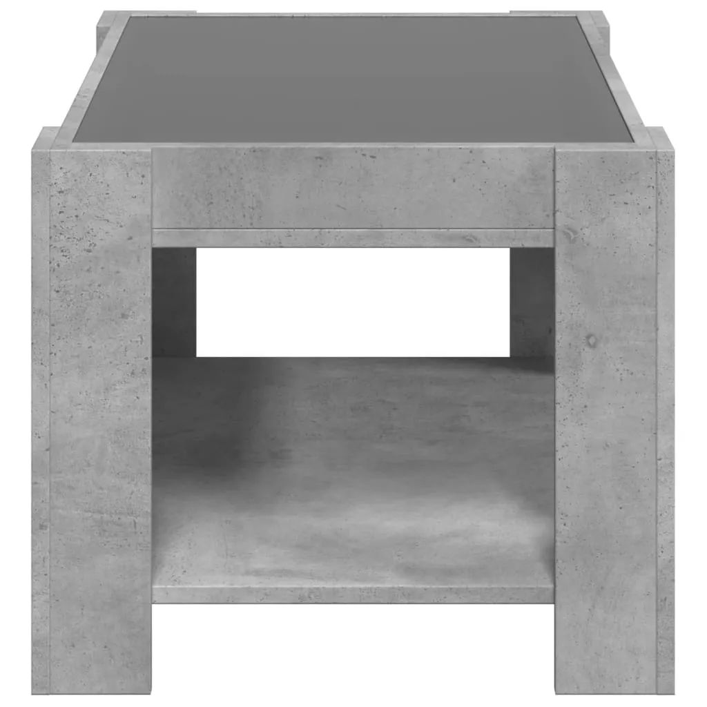 Coffee Table with LED Concrete Grey 73x53x45 cm Engineered Wood