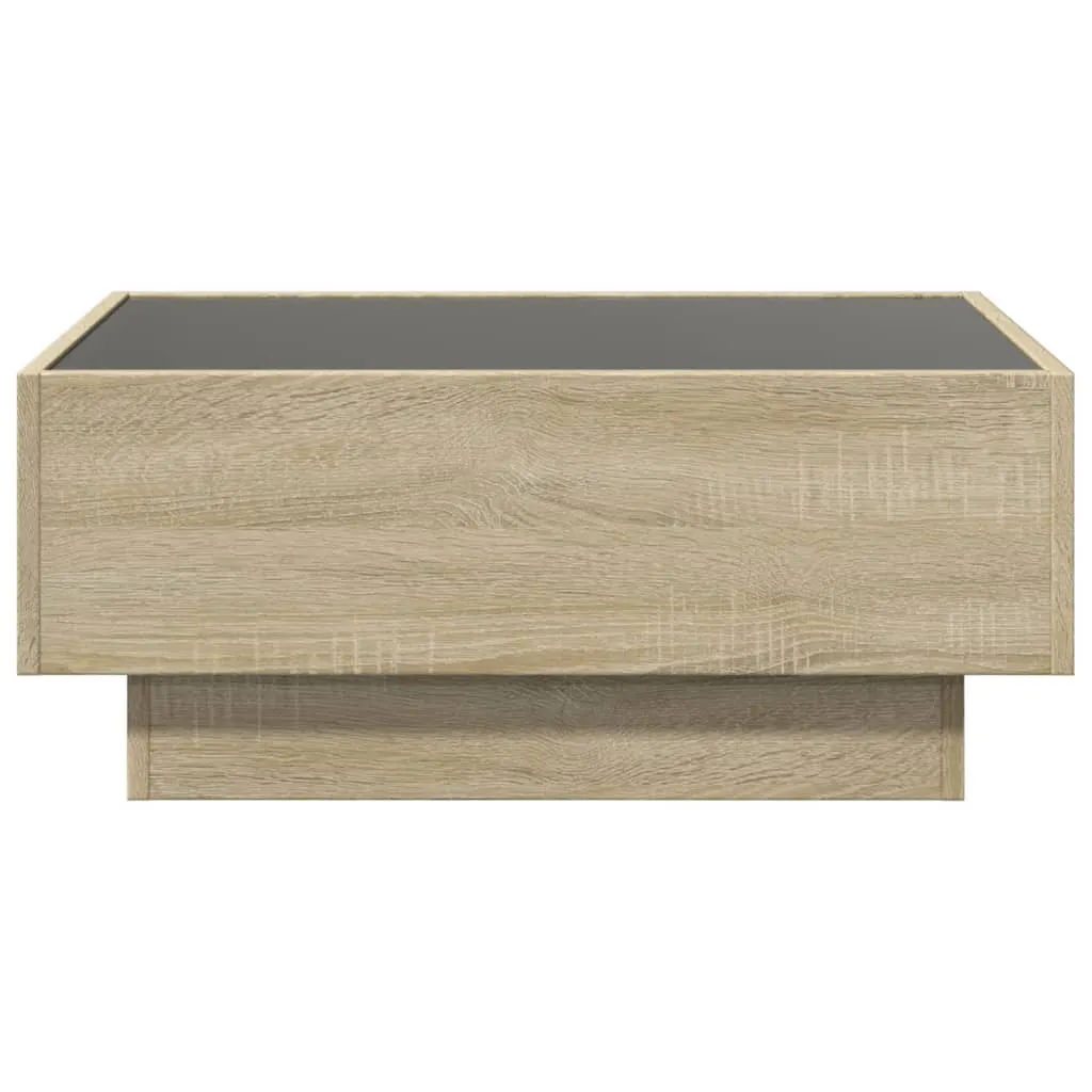 Coffee Table with LED Sonoma Oak 70x50x30 cm Engineered Wood