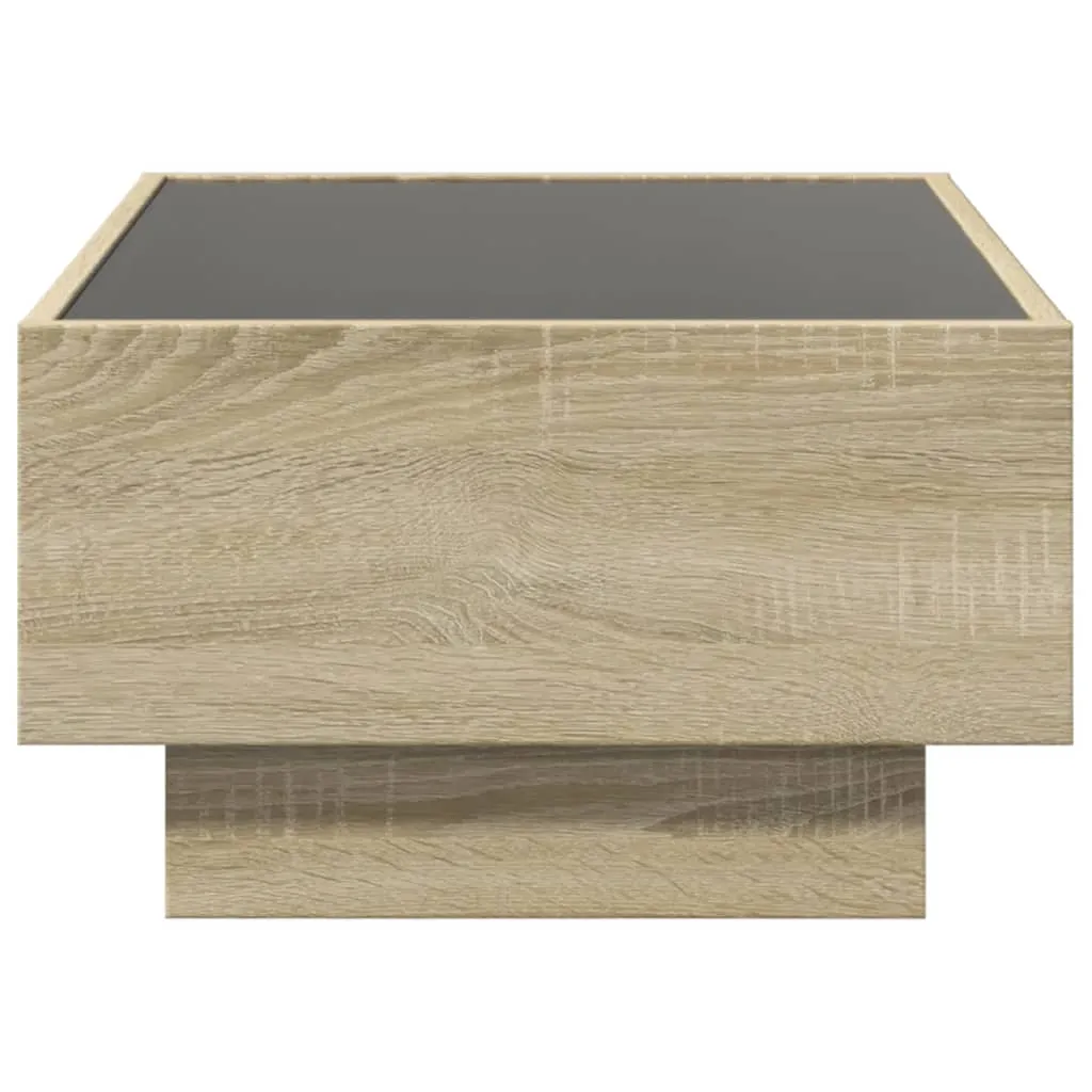 Coffee Table with LED Sonoma Oak 70x50x30 cm Engineered Wood