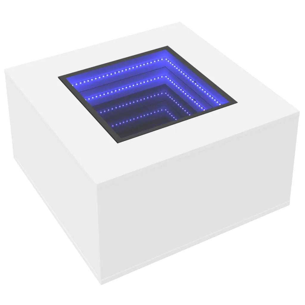 Coffee Table with LED White 60x60x40 cm Engineered Wood