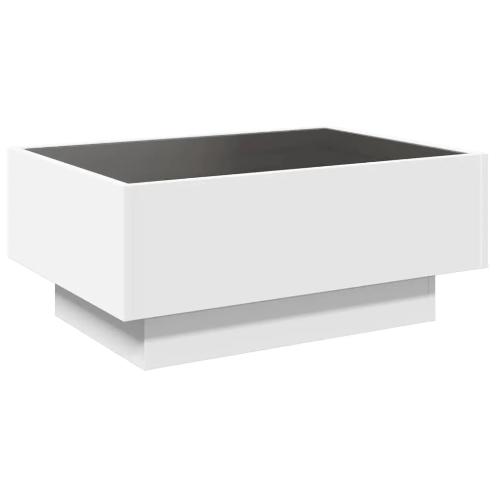 Coffee Table with LED White 70x50x30 cm Engineered Wood