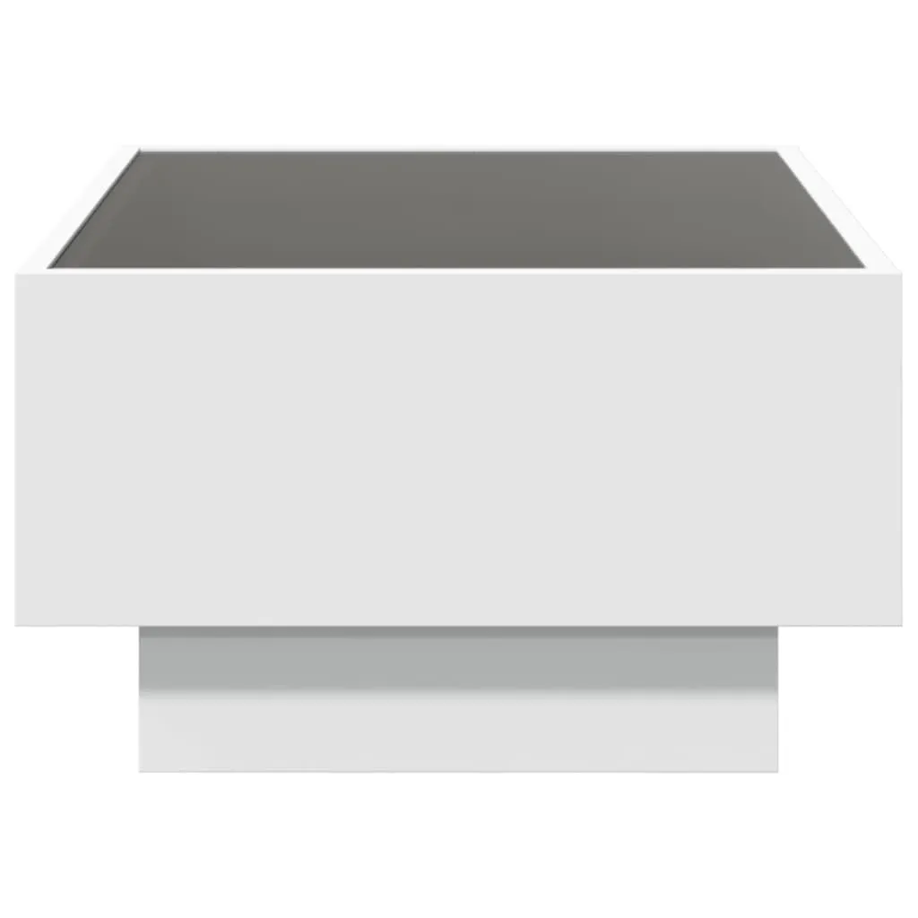 Coffee Table with LED White 70x50x30 cm Engineered Wood