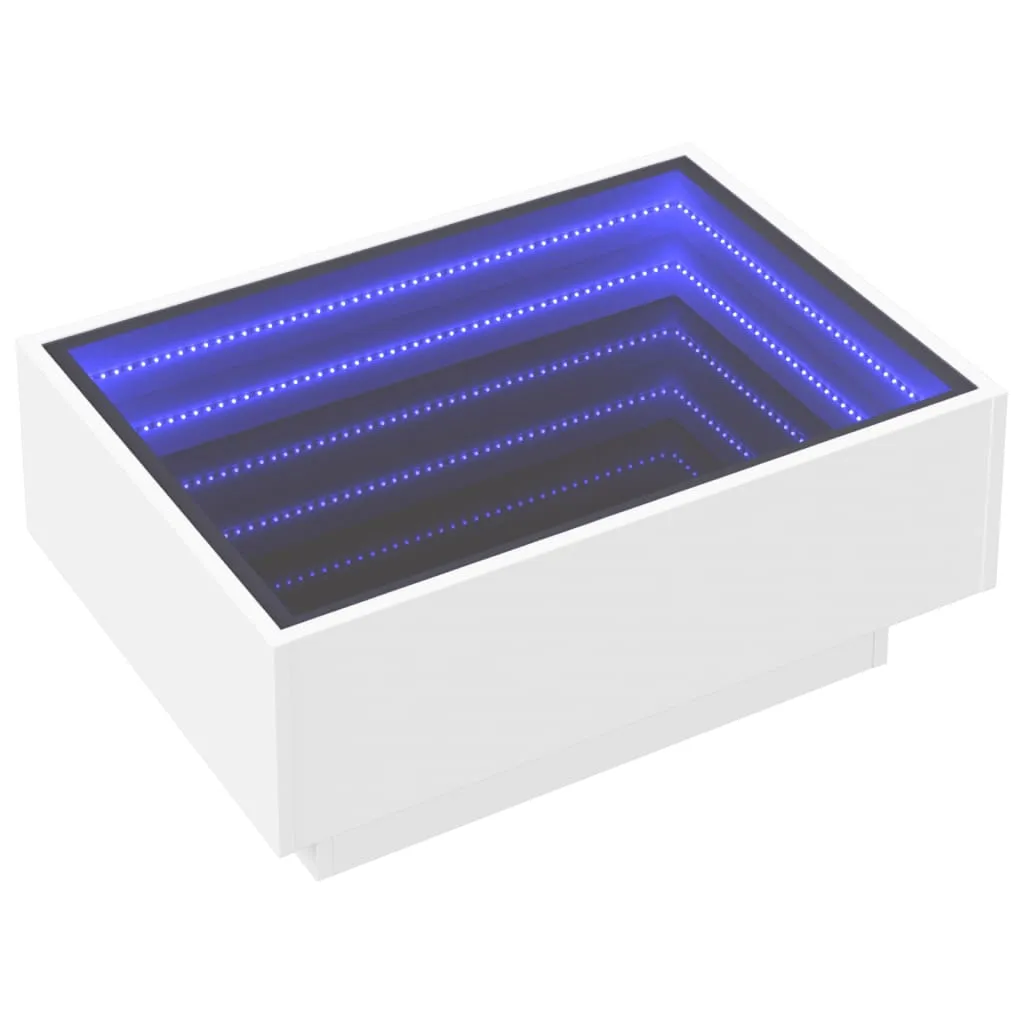 Coffee Table with LED White 70x50x30 cm Engineered Wood