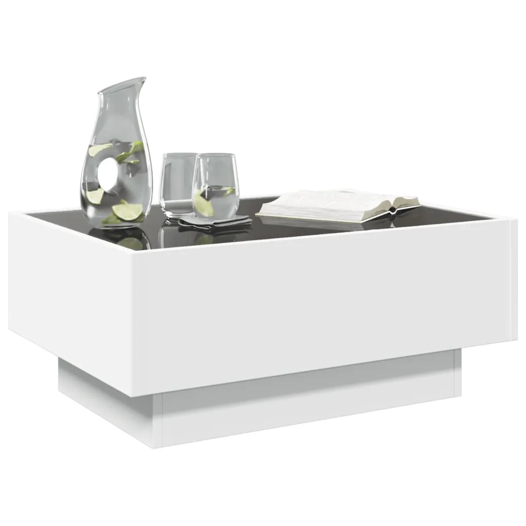 Coffee Table with LED White 70x50x30 cm Engineered Wood