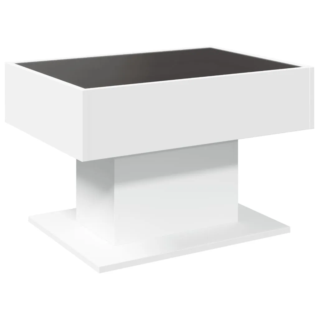 Coffee Table with LED White 70x50x45 cm Engineered Wood