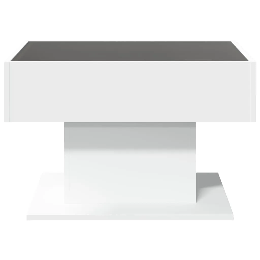 Coffee Table with LED White 70x50x45 cm Engineered Wood
