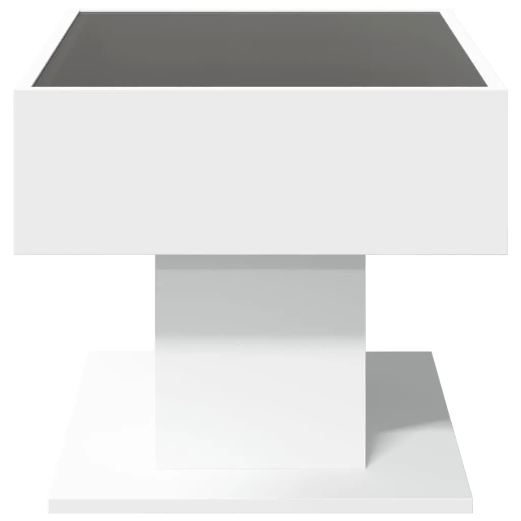 Coffee Table with LED White 70x50x45 cm Engineered Wood