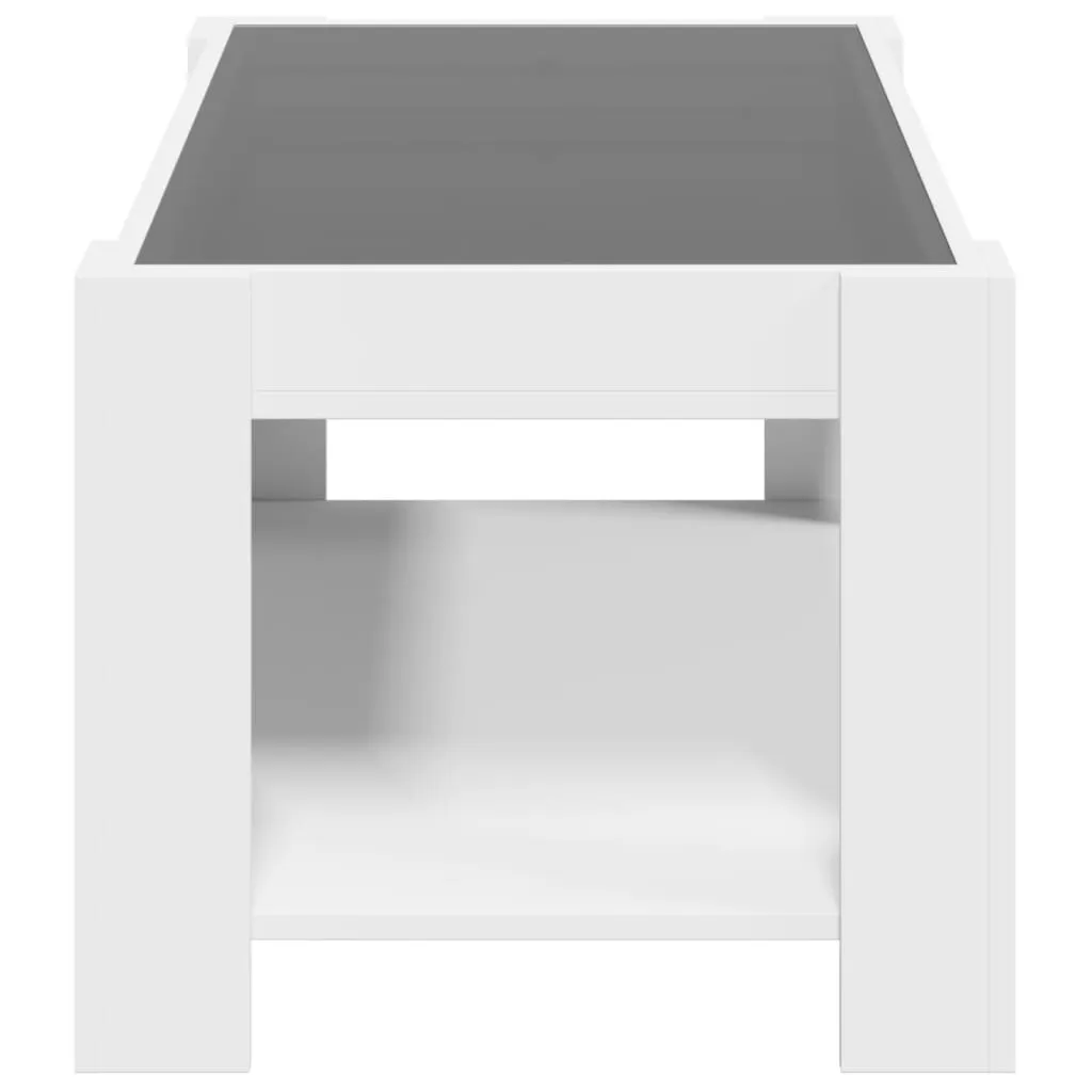Coffee Table with LED White 93x53x45 cm Engineered Wood