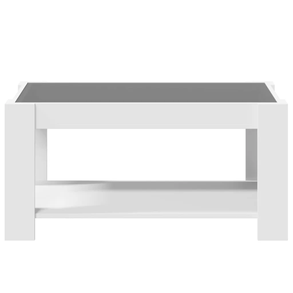 Coffee Table with LED White 93x53x45 cm Engineered Wood