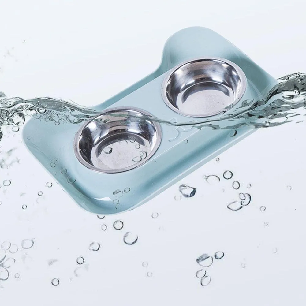 Durable Double Stainless Steel Bowl
