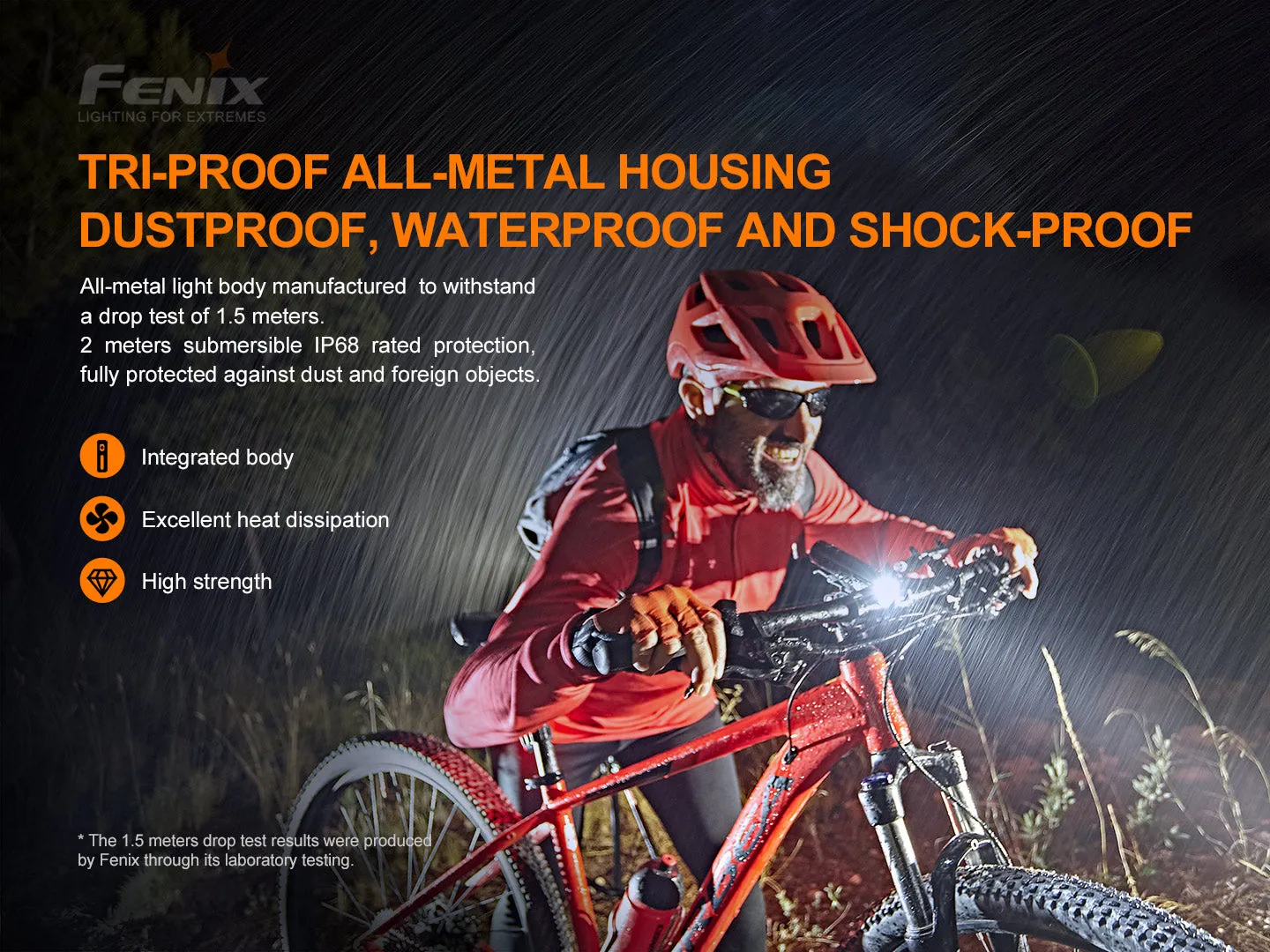 Fenix BC26R Ultra Bright Rechargeable Bicycle Light with Fenix BC05 V2.0 Rear light