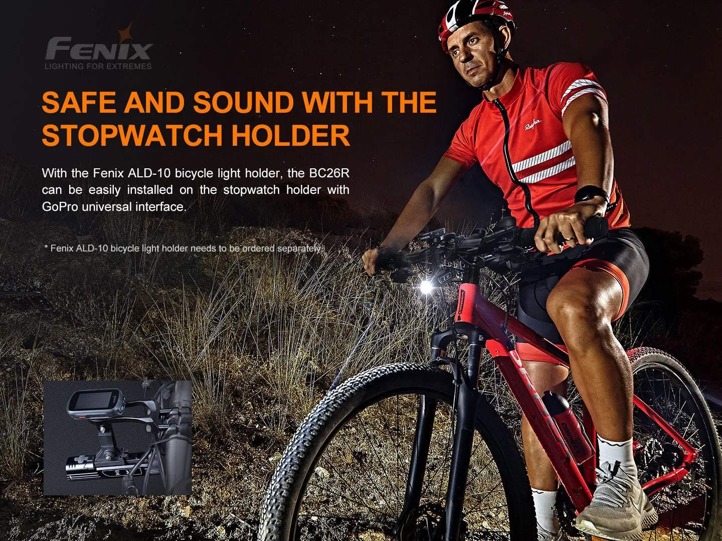 Fenix BC26R Ultra Bright Rechargeable Bicycle Light with Fenix BC05 V2.0 Rear light