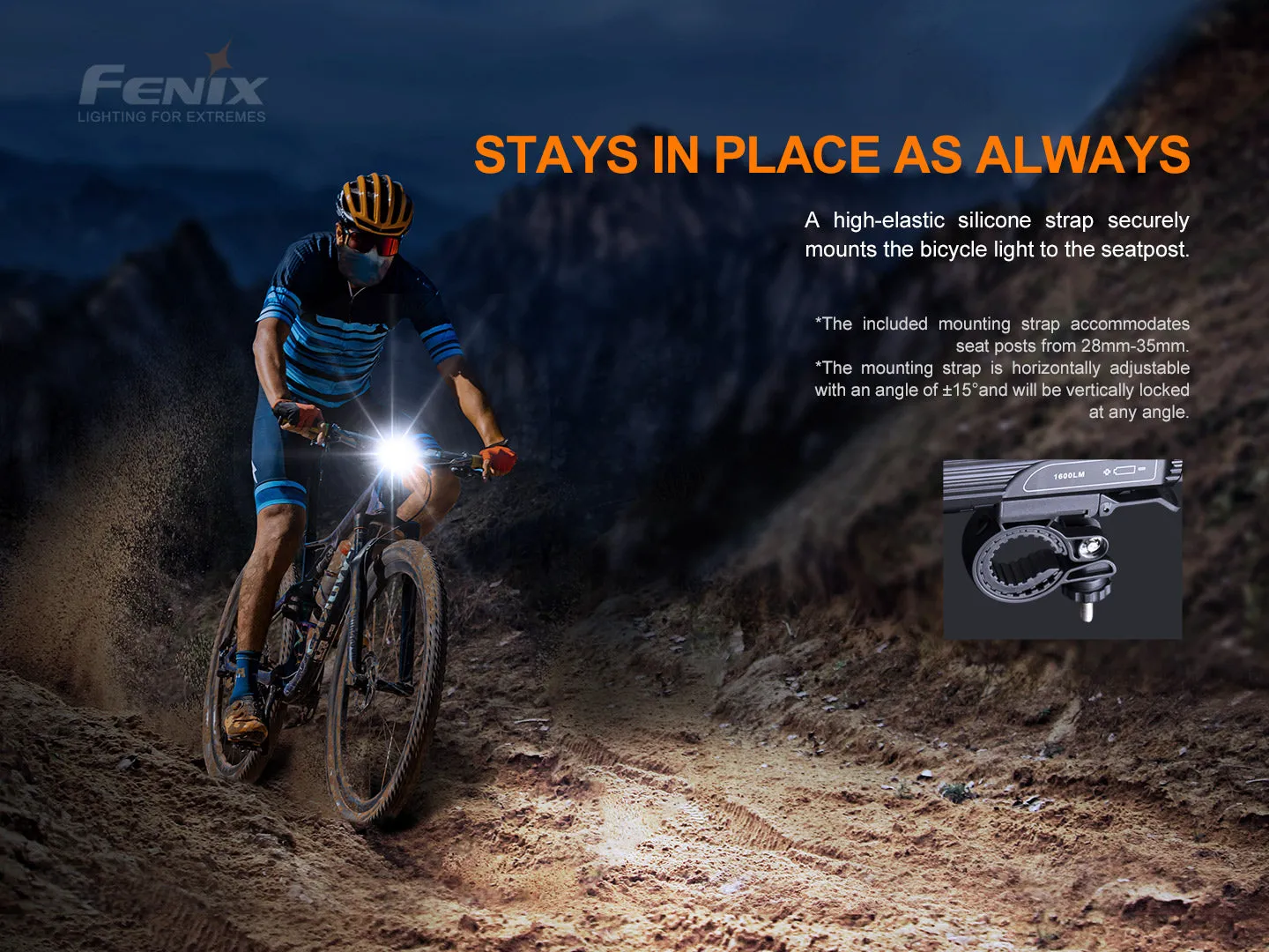 Fenix BC26R Ultra Bright Rechargeable Bicycle Light with Fenix BC05 V2.0 Rear light