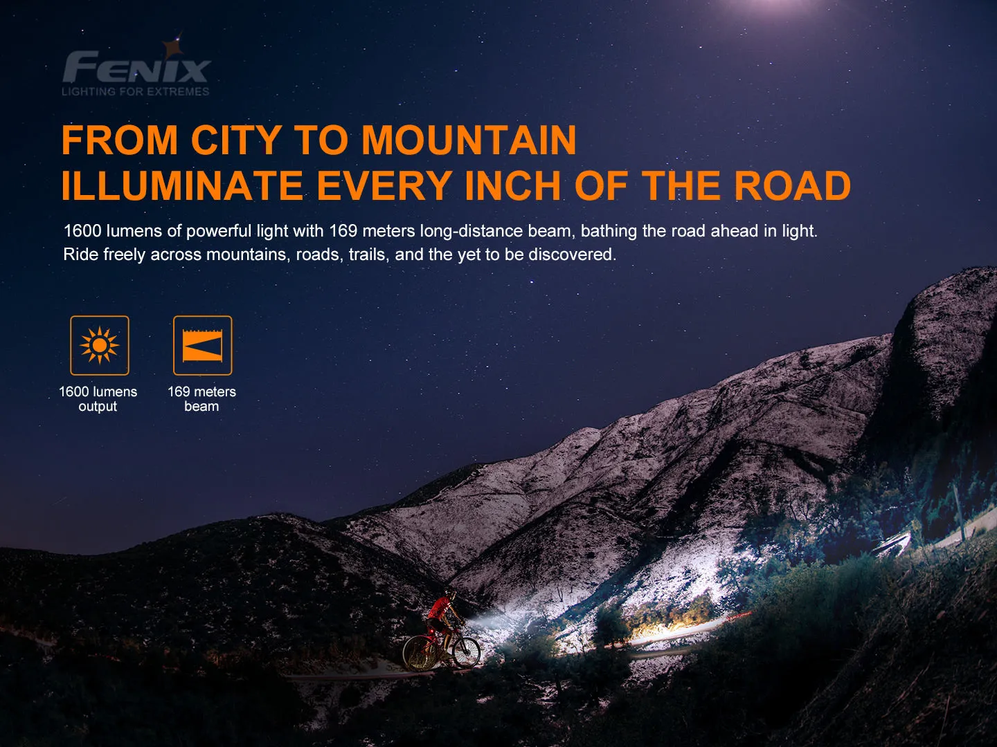 Fenix BC26R Ultra Bright Rechargeable Bicycle Light with Fenix BC05 V2.0 Rear light