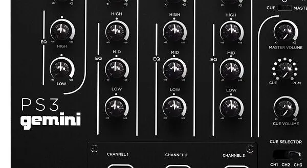 Gemini PS3 Professional 10 3-Channel Stereo DJ Mixer