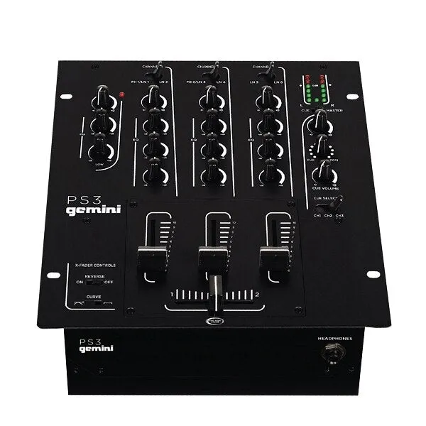 Gemini PS3 Professional 10 3-Channel Stereo DJ Mixer