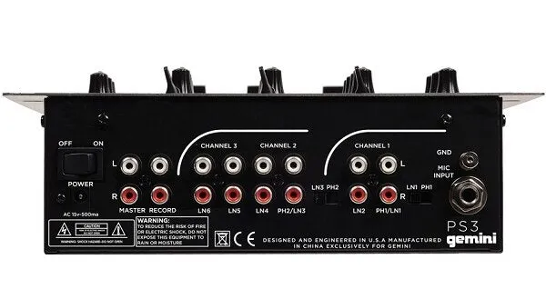 Gemini PS3 Professional 10 3-Channel Stereo DJ Mixer