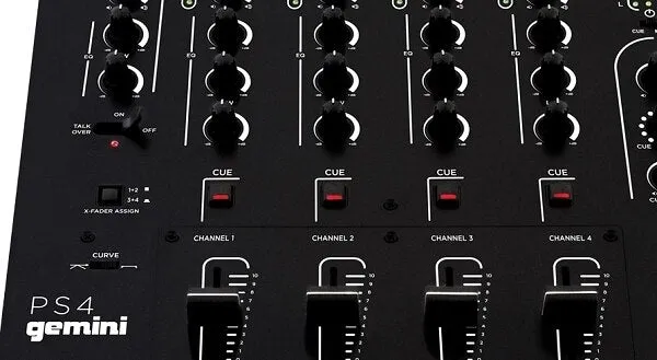 Gemini PS4 Professional 12.5 4-Channel Stereo DJ Mixer"