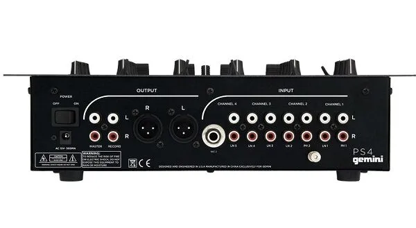 Gemini PS4 Professional 12.5 4-Channel Stereo DJ Mixer"