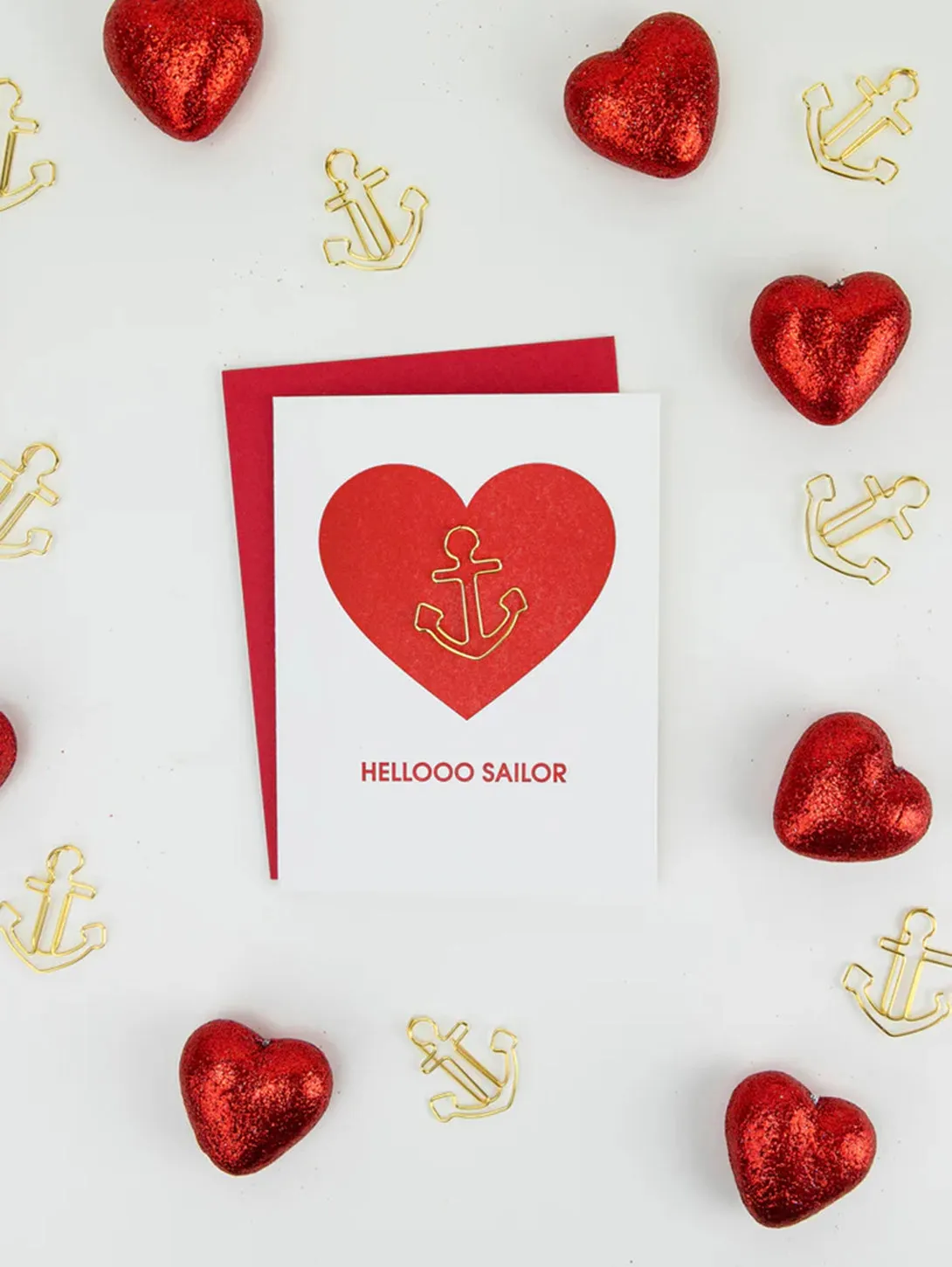 Hellooo Sailor - Paper Clip Letterpress Card